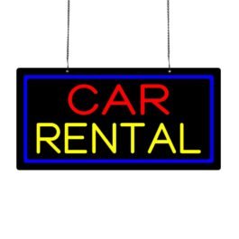 LED Car Rental Neon Sign, 20″x10″