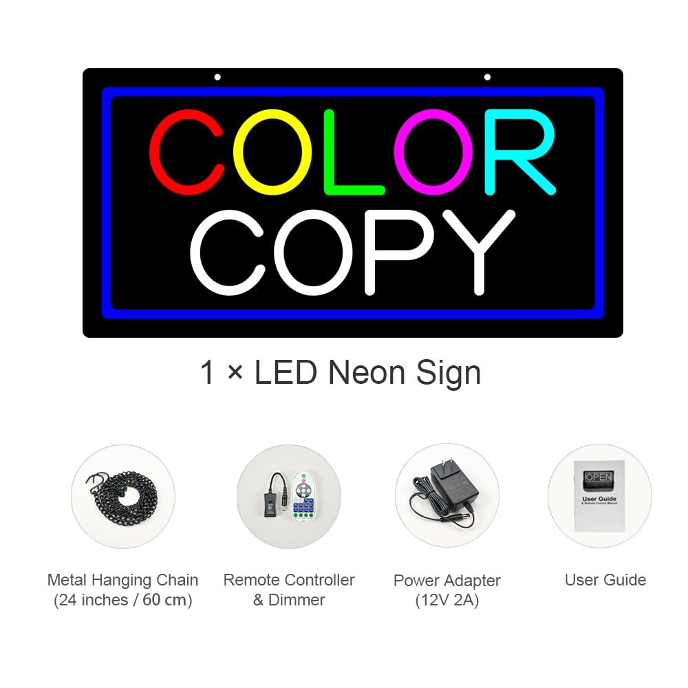 LED Color Copy Neon Sign, 20"x10" - Image 3