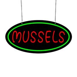 LED Mussels Neon Sign, 20″x10″