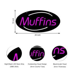 LED Muffins Neon Sign, 20″x 10″