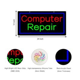 LED Computer Repair Neon Sign, 24″x12″