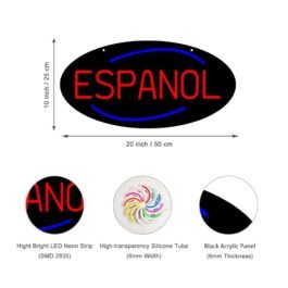 LED Espanol Neon Sign, 20″x10″