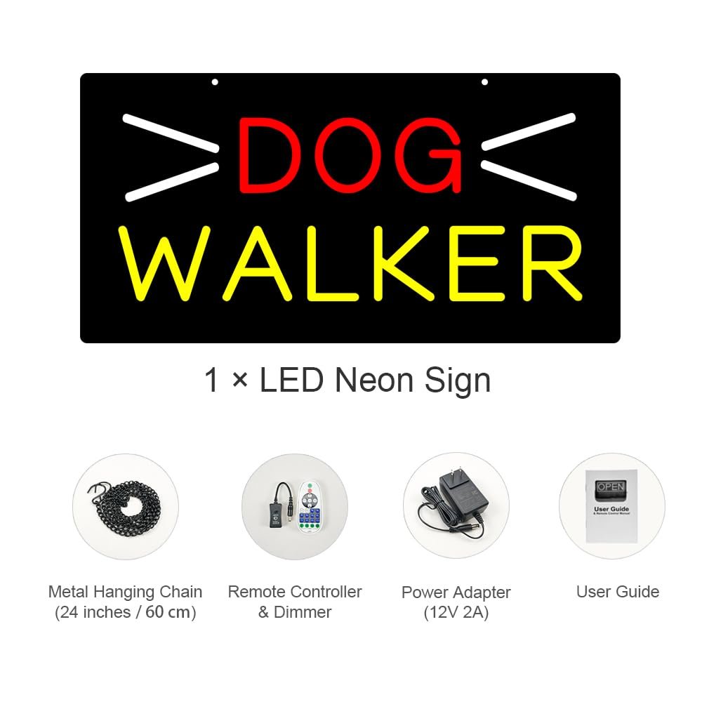 LED Dog Walker Neon Sign, 20"x10" - Image 3