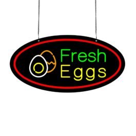 LED Fresh Eggs Neon Sign, 24″x12″