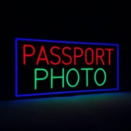 LED Passport Photo Neon Sign, 24″x12″