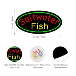 LED Saltwater Fish Neon Sign, 24″x12″