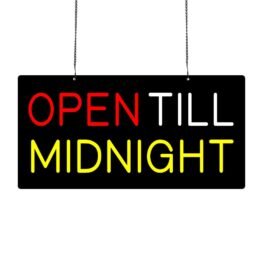 LED Open Till Midnight Neon Sign, 24″x12″