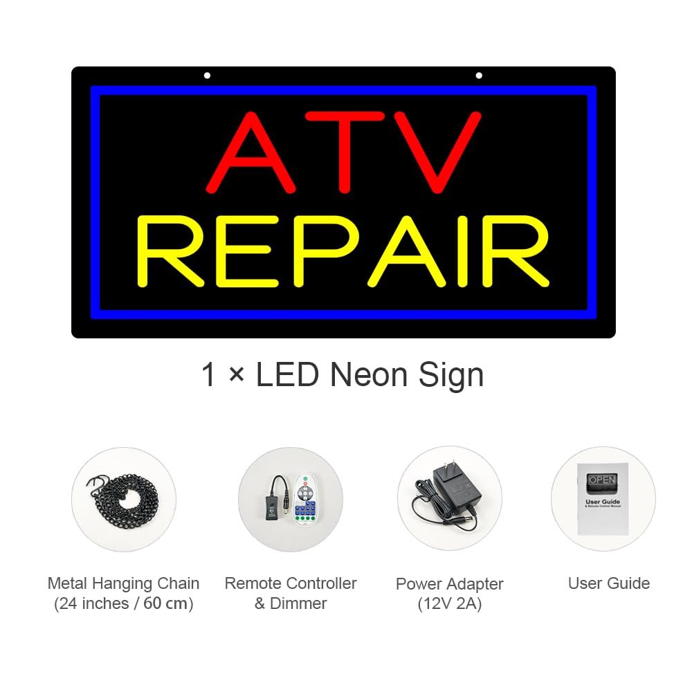 LED Atv Repair Neon Sign, 20"x10" - Image 3