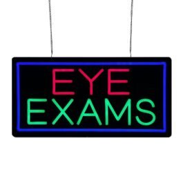 LED Eye Exams Neon Sign, 20″x10″