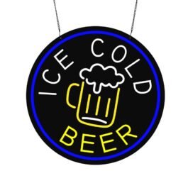 LED Ice Cold Beer Neon Sign, 20″×20″