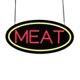 LED Meat Neon Sign, 16″x8″
