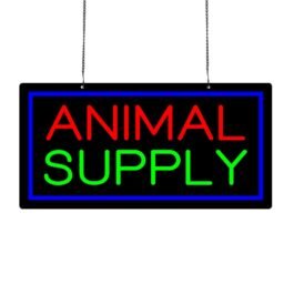 LED Animal Supply Neon Sign, 20″x10″