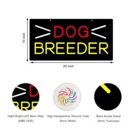 LED Dog Breeder Neon Sign, 20″x10″