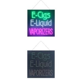 LED E-Cigs E-Liquid Vaporizers Sign, 16″×16″