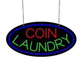 LED Coin Laundry Neon Sign, 24″x12″