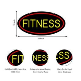 LED Fitness Neon Sign, 20″x10″