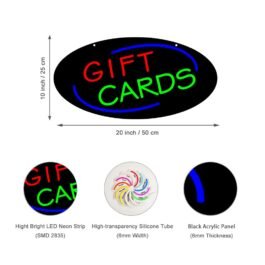 LED Gift Cards Neon Sign, 20″x10″