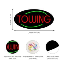 LED Towing Neon Sign, 20″x10″