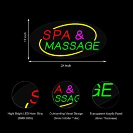 LED SPA Massage Neon Sign, 24″x12″