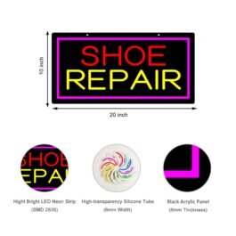 LED Shoe Repair Neon Sign, 20″x10″