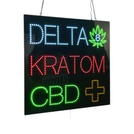 LED Delta8 Kratom CBD Sign, 24″x14″