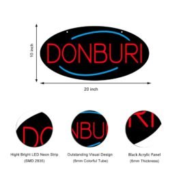 LED Donburi Neon Sign, 20″x10″