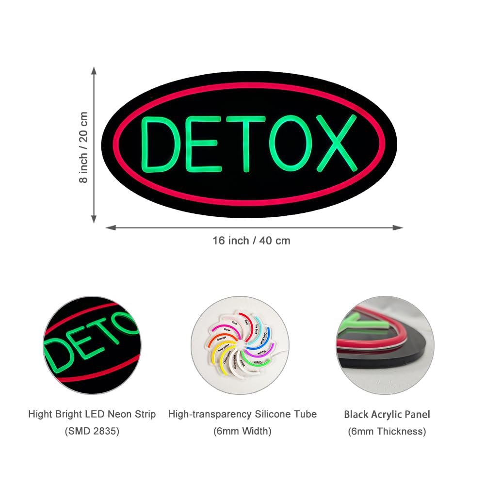 LED Detox Neon Sign, 16"x8" - Image 4
