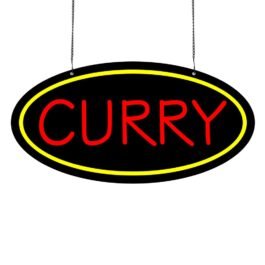 LED Curry Neon Sign, 16″x8″
