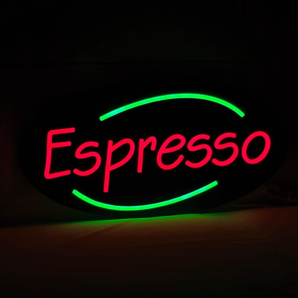 LED Espresso Neon Sign, 20"x10"