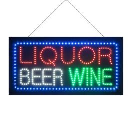 LED Liquor Wine Beer Sign, 24″x12″