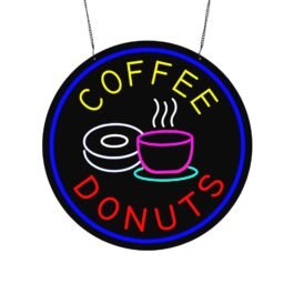 LED Coffee Donuts Neon Sign, 20″×20″