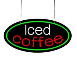 LED Iced Coffee Neon Sign, 20″x10″