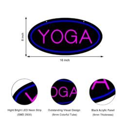 LED Yoga Neon Sign, 16″x8″