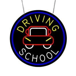 LED Driving School Neon Sign, 20″x20″
