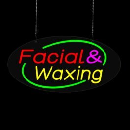 LED Facial Waxing Neon Sign, 20″x10″