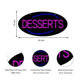 LED Desserts Neon Sign, 20″x10″