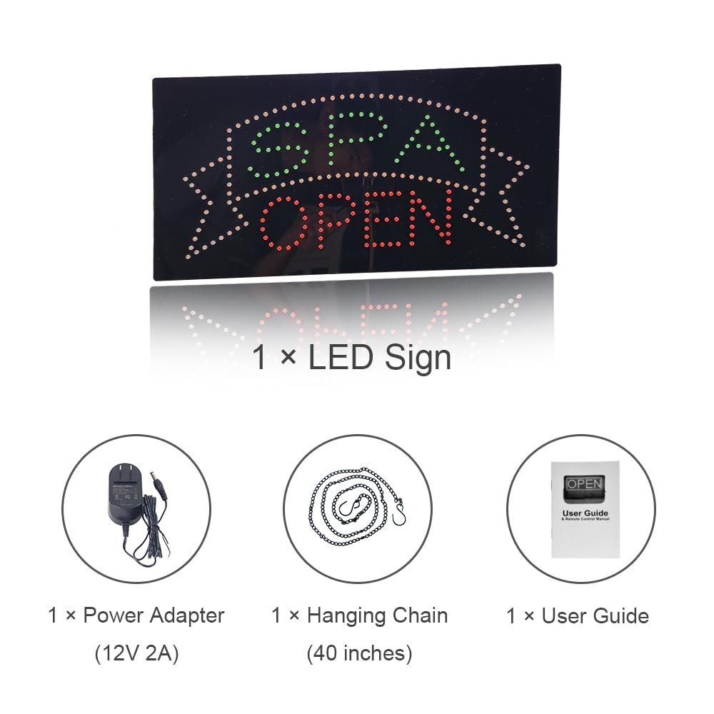 LED Spa Open Sign, 19"x9.5" - Image 7
