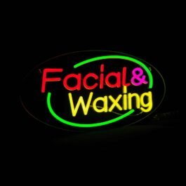 LED Facial Waxing Neon Sign, 20″x10″
