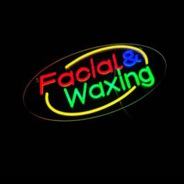 LED Facial Waxing Neon Sign, 20″x10″