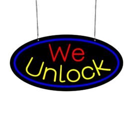 LED We Unlock Neon Sign, 20″x10″