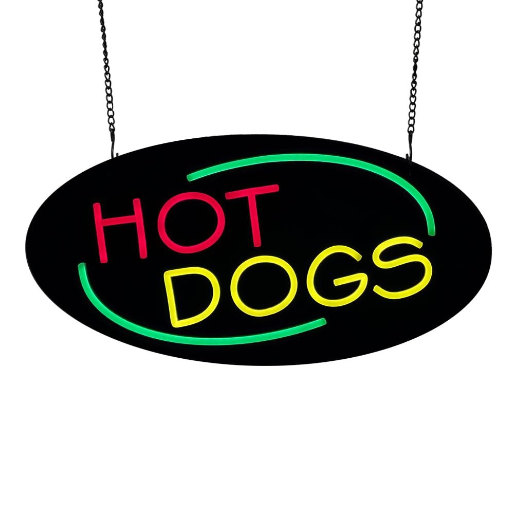 LED Hot Dogs Neon Sign, 20"x10" - Image 2