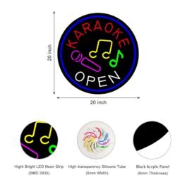 LED Karaoke Neon Sign, 20″x20″