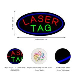LED Laser Tag Neon Sign, 20″x10″