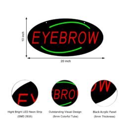 LED Eyebrow Neon Sign, 20″x10″