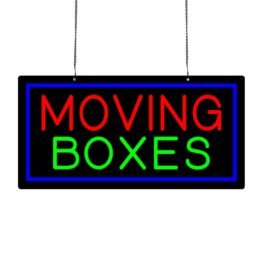 LED Moving Boxes Neon Sign, 20″×10″