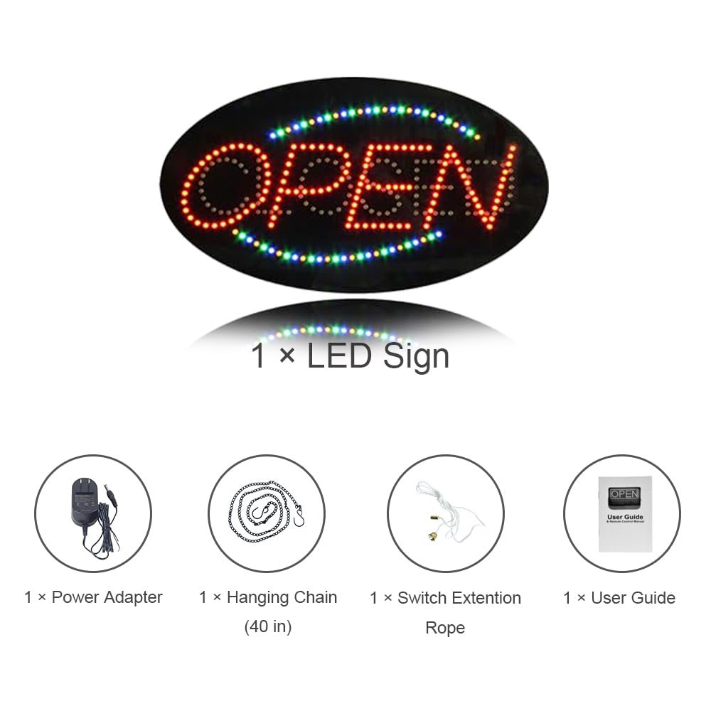 LED Open Closed Sign, 19"x9.5" - Image 5