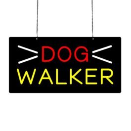 LED Dog Walker Neon Sign, 20″x10″