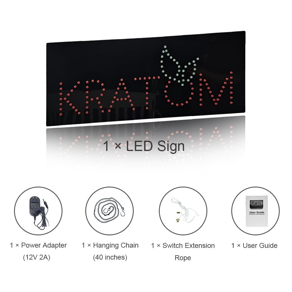 LED Kratom Dot Sign, 27"x11" - Image 6