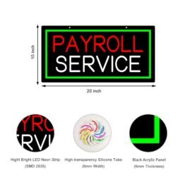 LED Payroll Service Neon Sign, 20″x10″