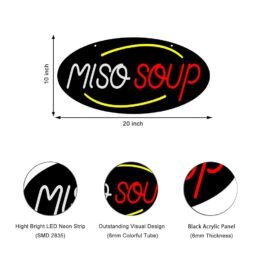 LED Miso Soup Neon Sign, 20″x10″